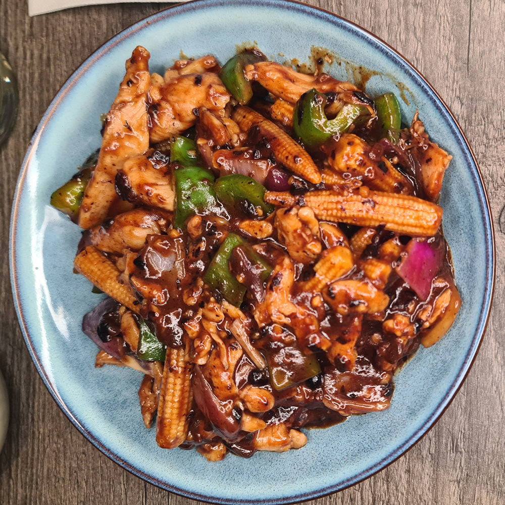 Chicken and Black Bean Sauce and steamed rice