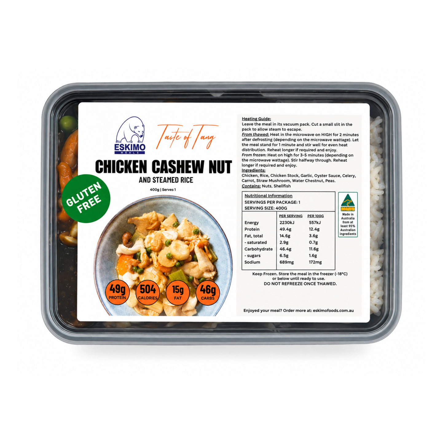 Gluten Free Chicken and Cashew Nuts and steamed rice