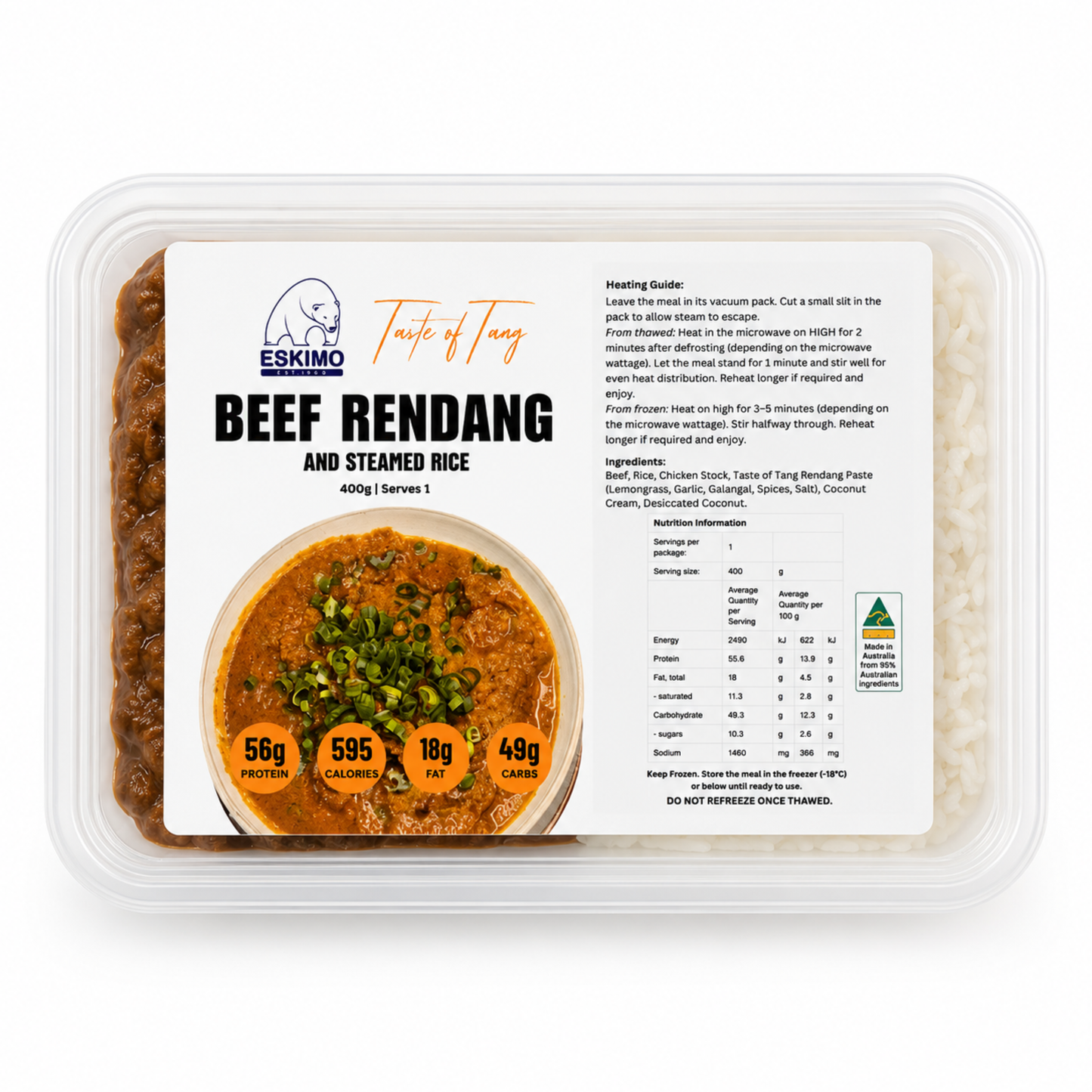 Beef Rendang and steamed rice