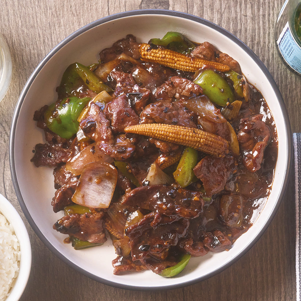 Beef and Black Bean Sauce and steamed rice