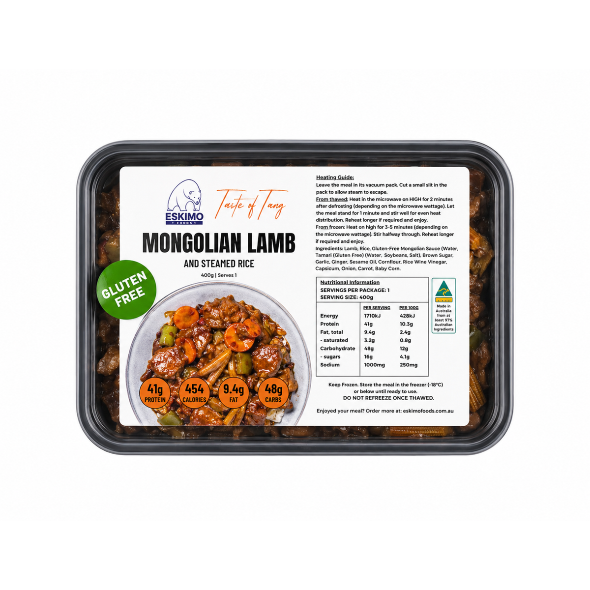 Gluten Free Mongolian Lamb and steamed rice