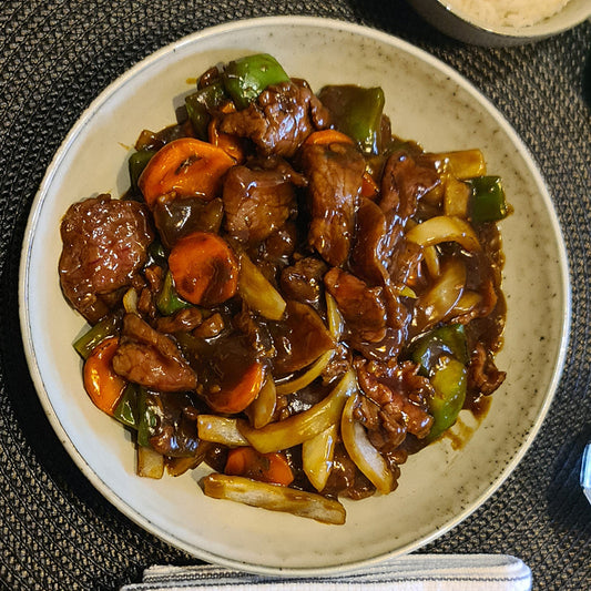 Mongolian Beef and steamed rice